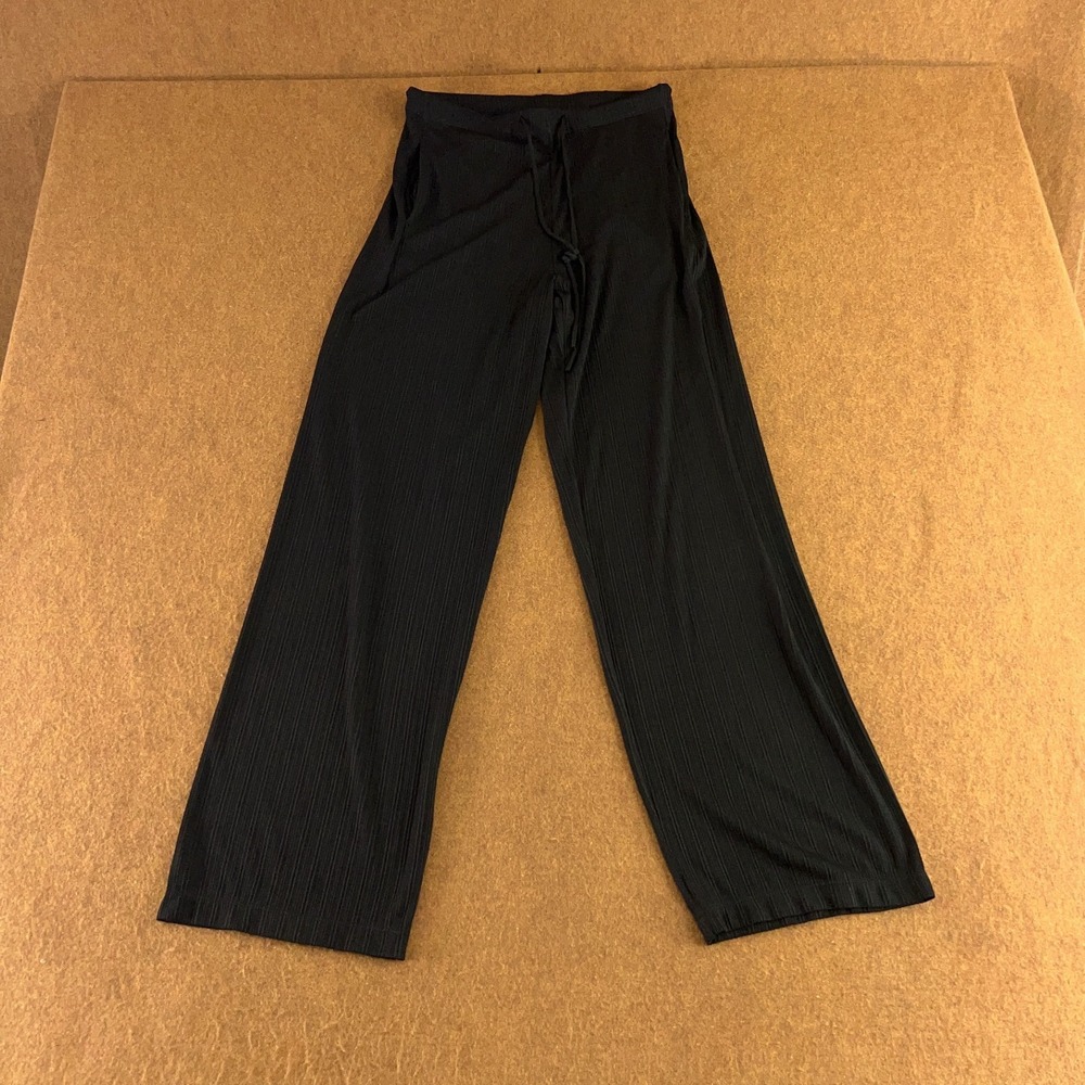 Mushan Womens Size Small Black Knit High Rise Pocketed Lounge Pants New